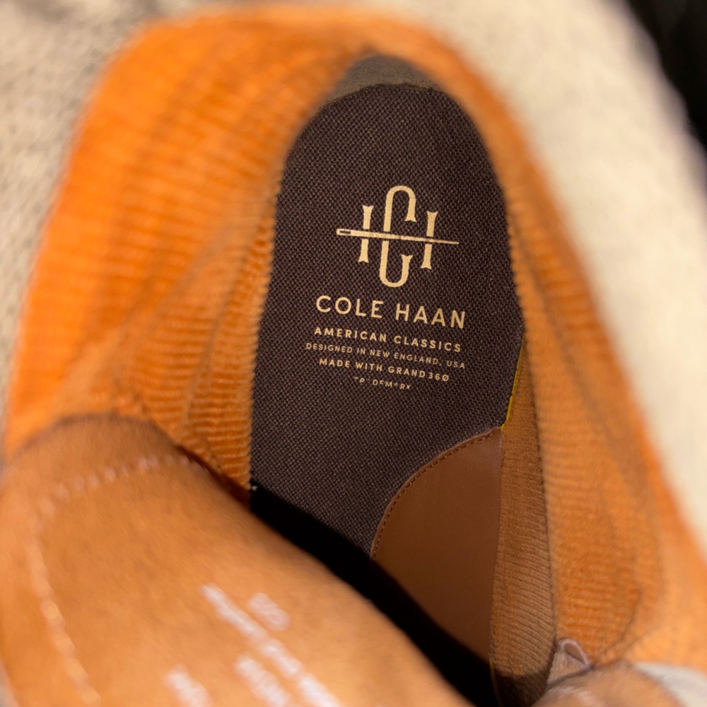 COLE HAAN American Classics Plain Toe Boot Waterproof British Tan /Egret Size 12 - Picture 9 of 11